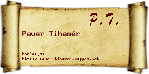 Pauer Tihamér névjegykártya
